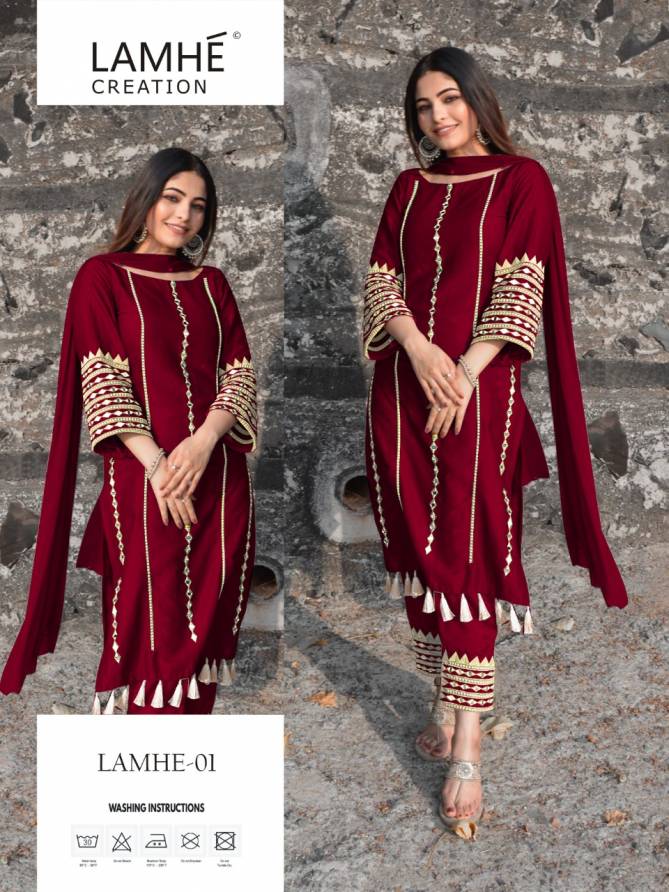 Lamhe Mirror 1 Cambric Cotton Casual Wear Pakistani Salwar Kameez Collection